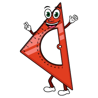卡通红色拟人尺子