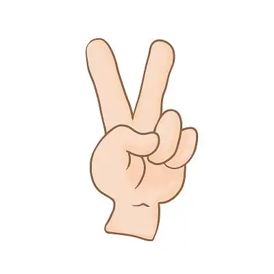 可爱手绘剪刀手png素材剪刀手势元素手机模型手指握手手势元素手势