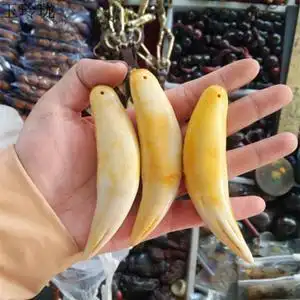 仿虎牙文玩收藏仿古动物牙吊坠古玩挂件造型男女款配饰老虎牙吊坠