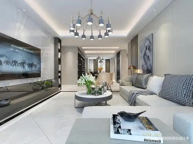 悠雅120平现代三居客厅效果图欣赏三居现代简约家装装修案例效果图