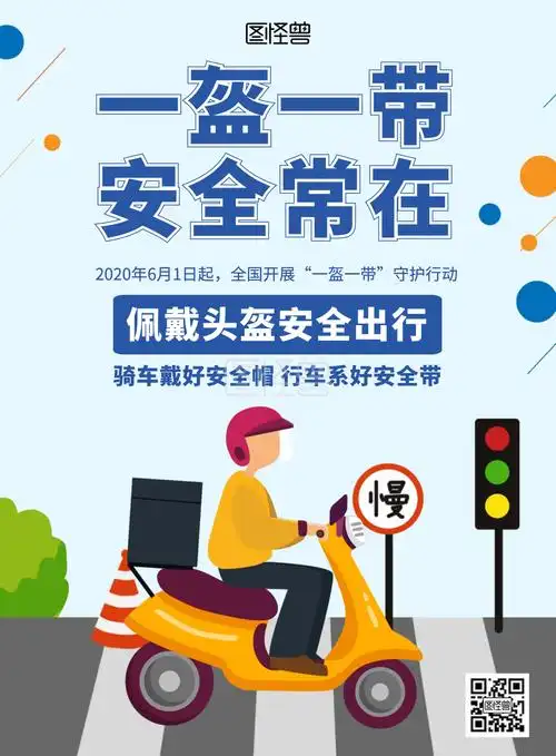 电动车安全宣传-电动车出行安全宣传蓝色简约在线海报制作在线图片