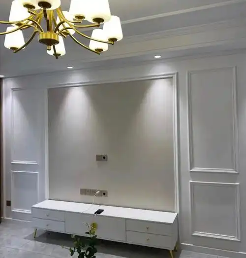 客厅不高大尚,那肯定是背景墙惹的祸|石膏线|乳胶漆|柜子|白墙|电视