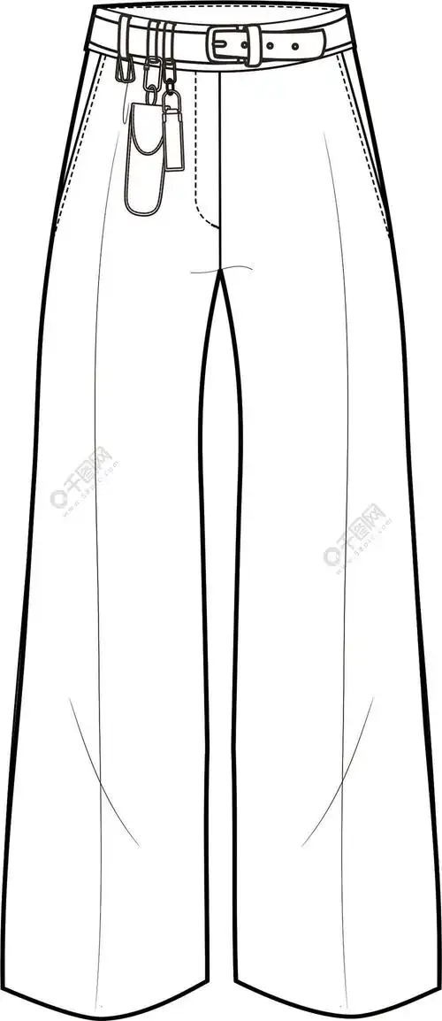 服装设计裤子款式牛仔裤女装矢量模板免费下载_eps格式_编号36166025