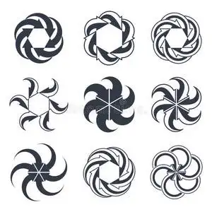 无限循环箭头矢量抽象符号,单色平面设计模板集,三维象形图集.照片