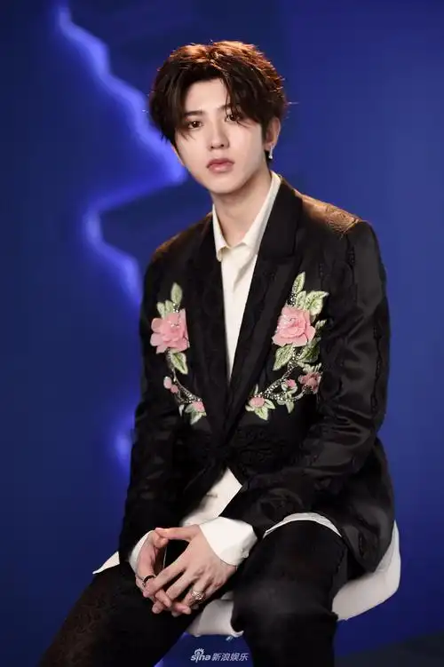 组图:蔡徐坤粉色绣花西装时尚帅气 眼神清澈似邻家小哥哥_高清图集