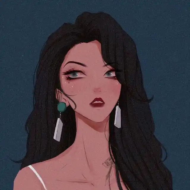 手绘高冷霸气女生头像