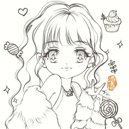 甜心宝贝q版线稿