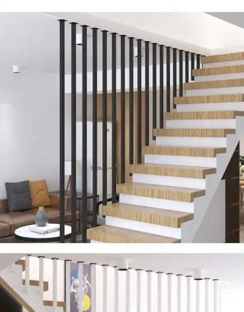 简约现代铁艺楼梯扶手欧式家用围栏室内复式别墅阁楼护栏防护栏杆的 l
