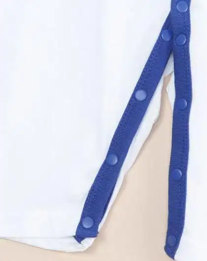 男童拼接时尚白蓝色长袖连体衣