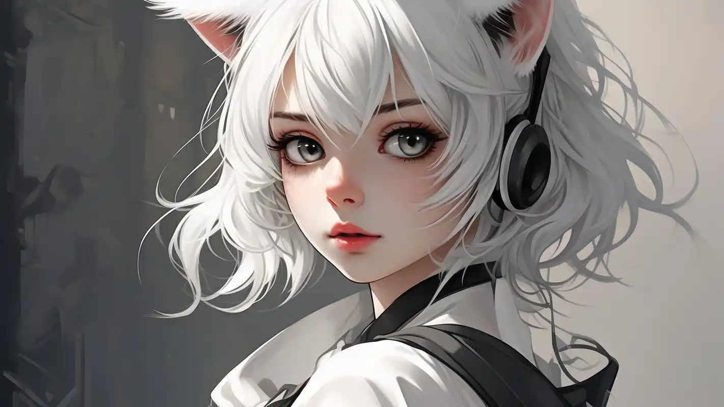 二次元猫耳女生,可可爱爱93