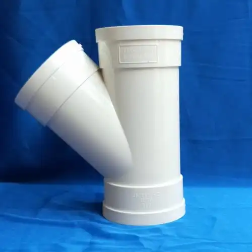 阑珊塑胶pvc国标排水斜三通弯头管件排水管件厂家直销