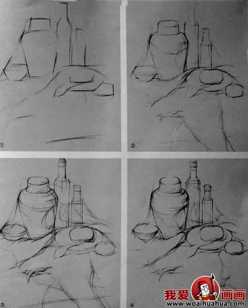静物素描写生图文教程步骤详解