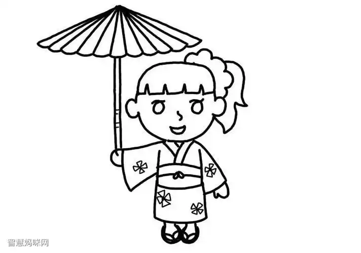 日本卡通女孩简笔画