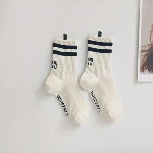 袜子男女夏季长袜潮两条杠条纹学院风运动袜子