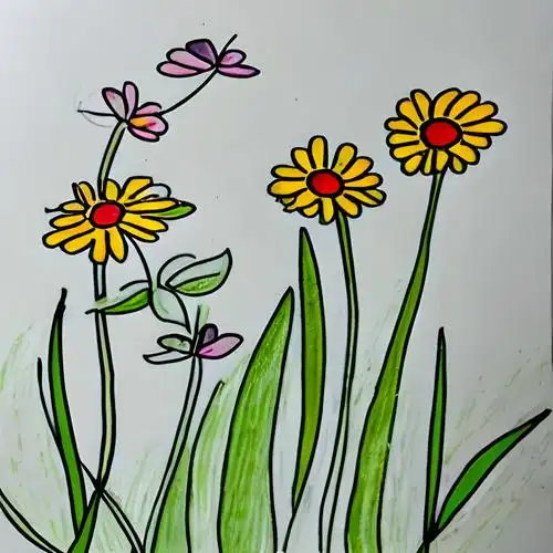 春天的花花草草简笔画