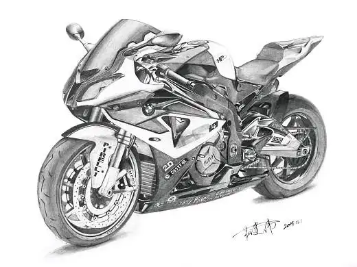 手绘#摩托车#素描#机车#汽车