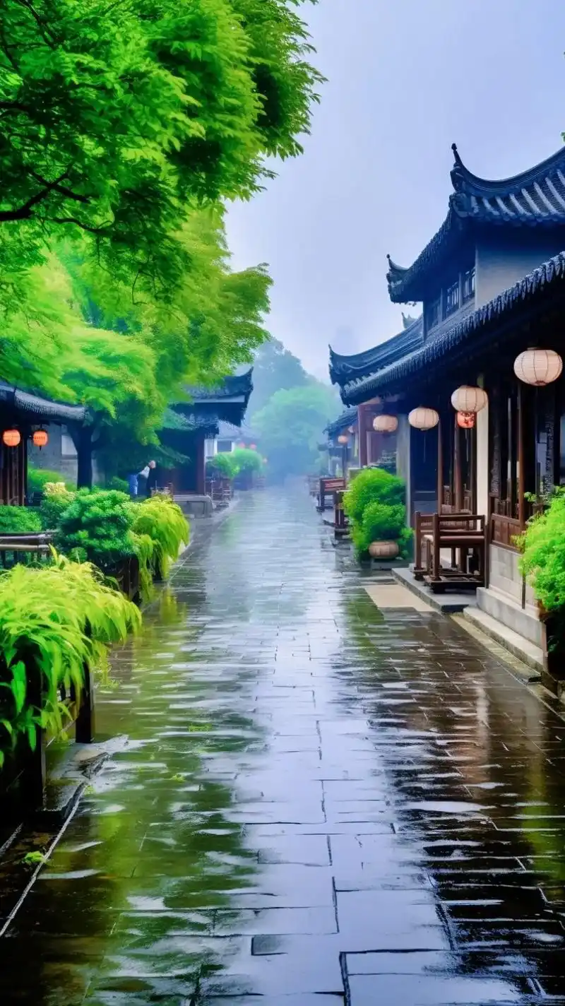 江南水乡古城风景#丢出一条图文锦囊 #江南烟雨色 #下雨天  - 抖音