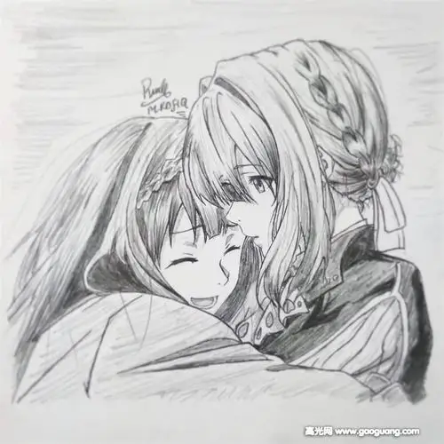 动漫人物铅笔画临摹素材,精致的动漫人物手绘线稿