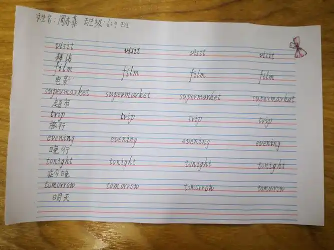 培养良好的书写习惯--英语单词书写展