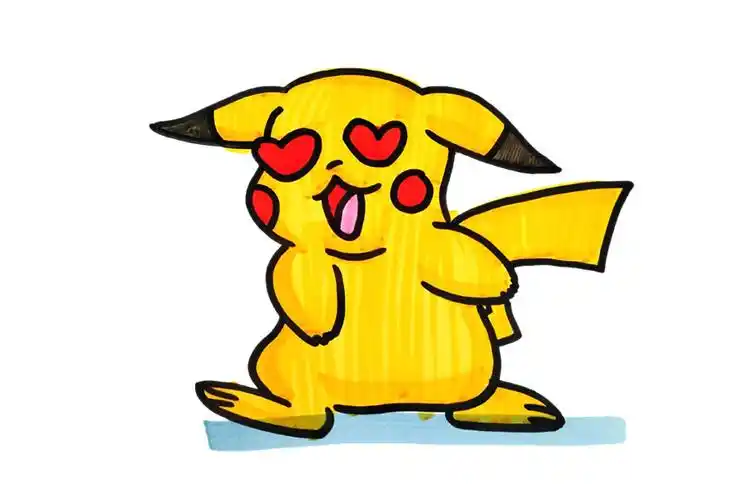 五张可爱的皮卡丘简笔画图片-图1