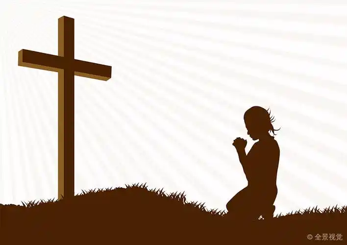 祈祷_剪影_女人_十字架_图片大全—全景创意图库(quanjing.