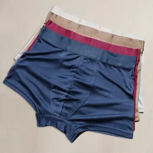 经典款好品质真丝男平角裤透气松紧腰针织真丝男士内裤多色l-xxxl