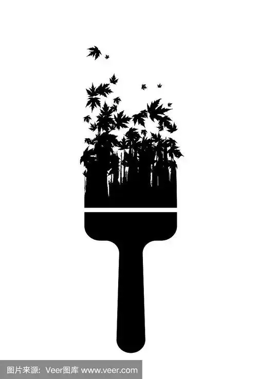 绘画插图,画笔,矢量,黑白图片,枫叶