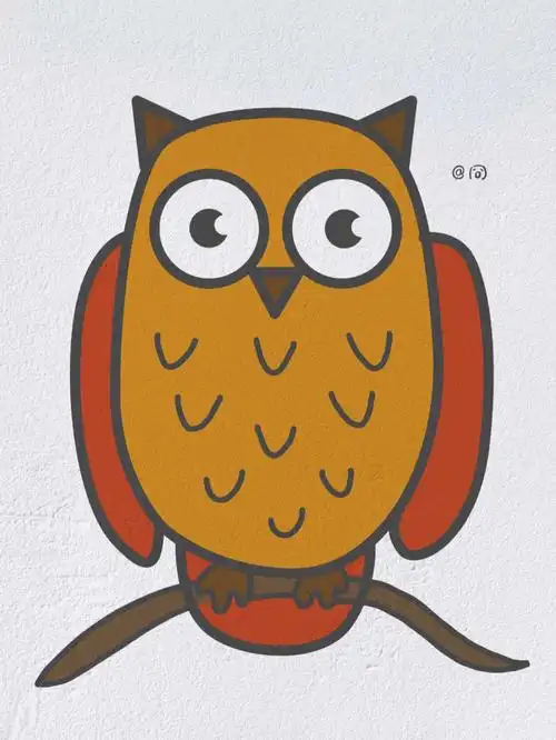 动物简笔画之可爱的猫头鹰内附过程图