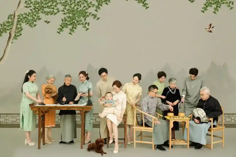 民国风全家福|这么多人的全家福你拍过吗71#客片分享 #全家福 - 抖