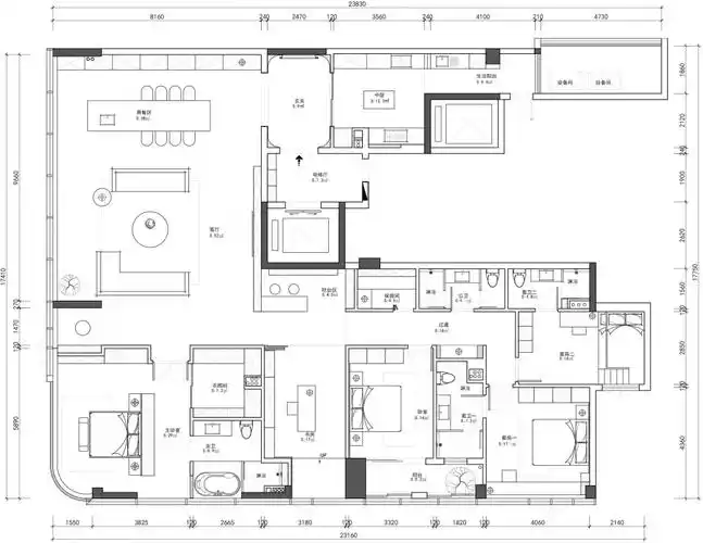 原创作品360平米江景大平层化繁为简考究精致生活