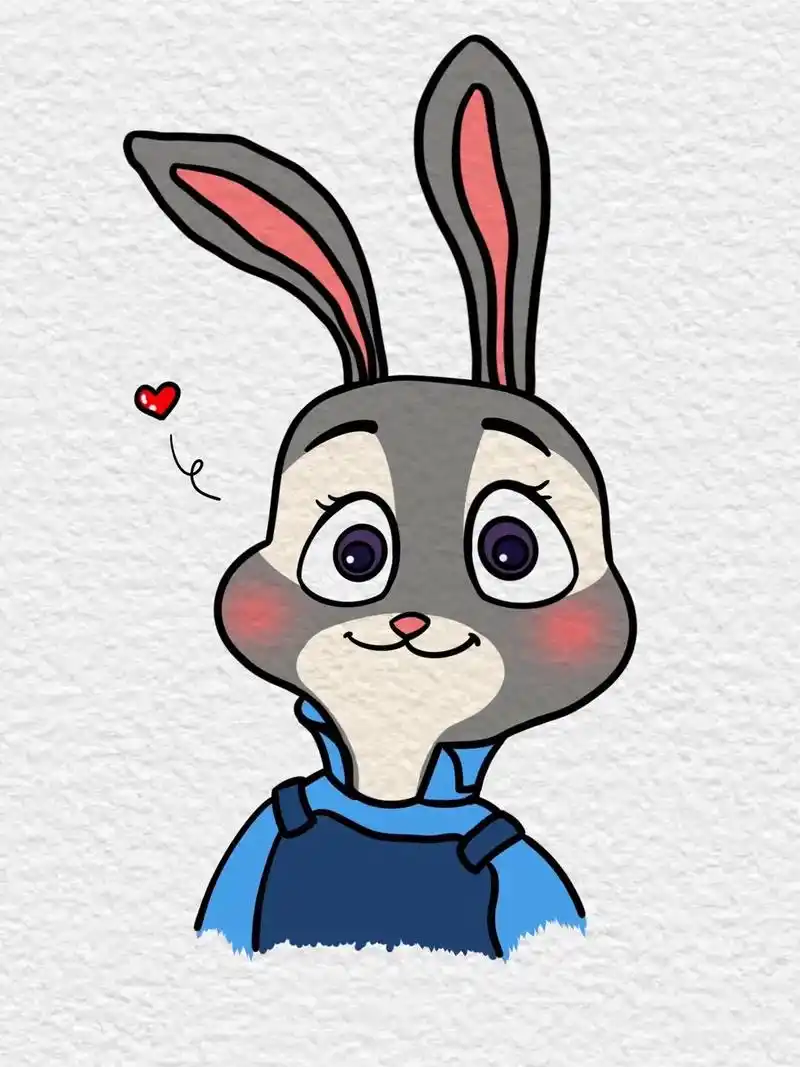 兔子警官朱迪简笔画.#图文伙伴计划 疯狂动物城里的朱迪 有人 - 抖音