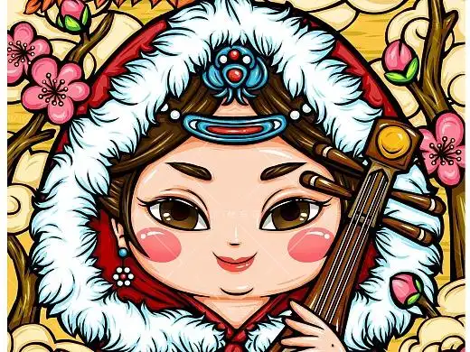 国潮插画-四大美女-王昭君