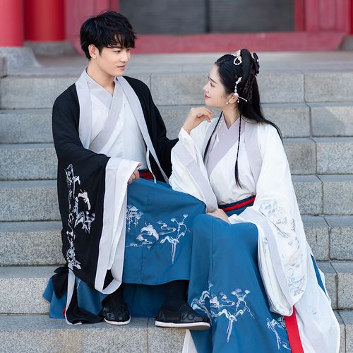 特价5983流烟 未央 秋冬传统汉服男女款鹤氅衣裳绣花刺绣非古装