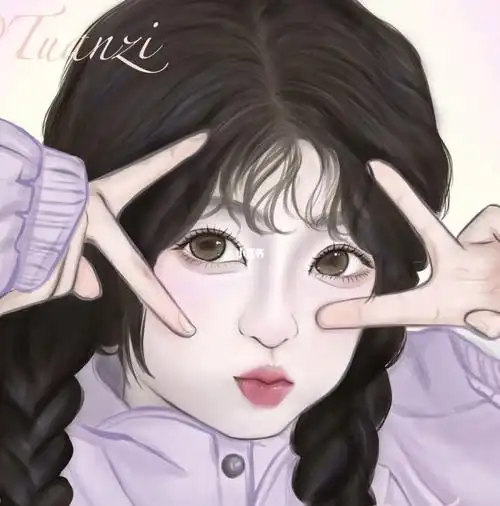 宝藏女孩虞书欣  #procreate绘画  #板绘  #厚涂头像  #可爱头像