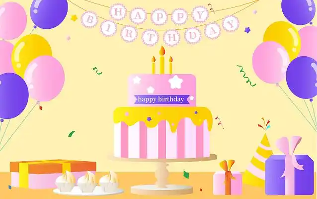 生日主题派对生日快乐插画psd素材生日气球生日快乐彩色手绘卡通动物