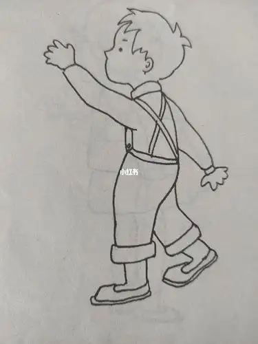 儿童画简笔画素材-人物侧面半侧面走姿儿童画简笔画跑步运动时的人物