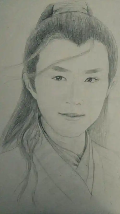 古天乐杨过头像铅笔画