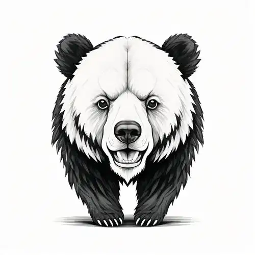 酷炫黑白熊头像