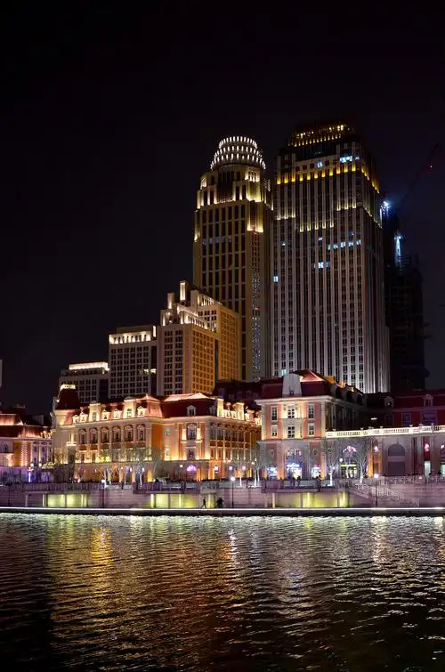 天津海河沿岸夜景