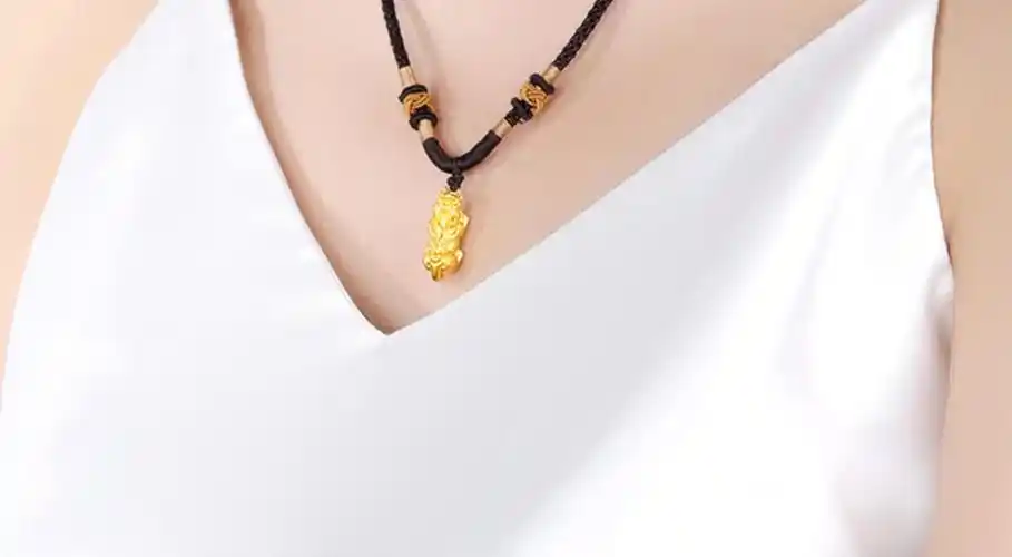 老鳯祥云同款黄金貔貅吊坠女999足金3d硬金本命年金项链男士编绳挂坠