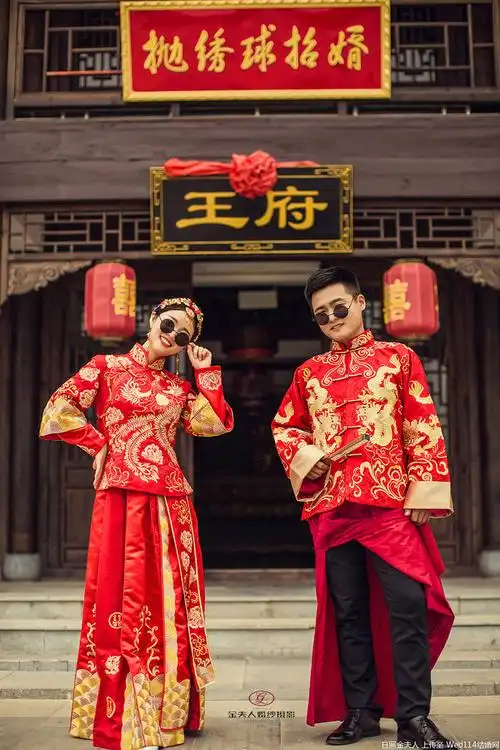 刘万顺夫妇的古装婚纱照-日照金夫人婚纱摄影-wed114结婚网