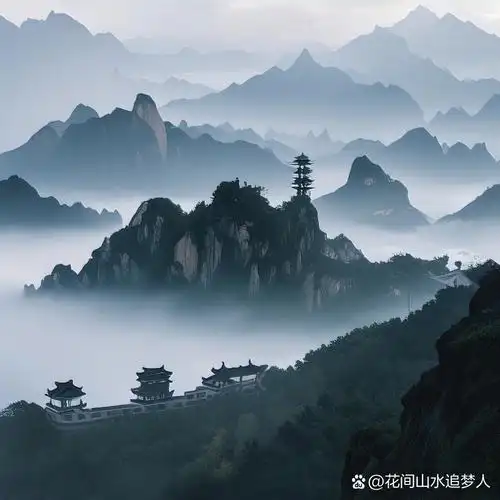 云雾缭绕间,仿佛可以摸到天空的边际.