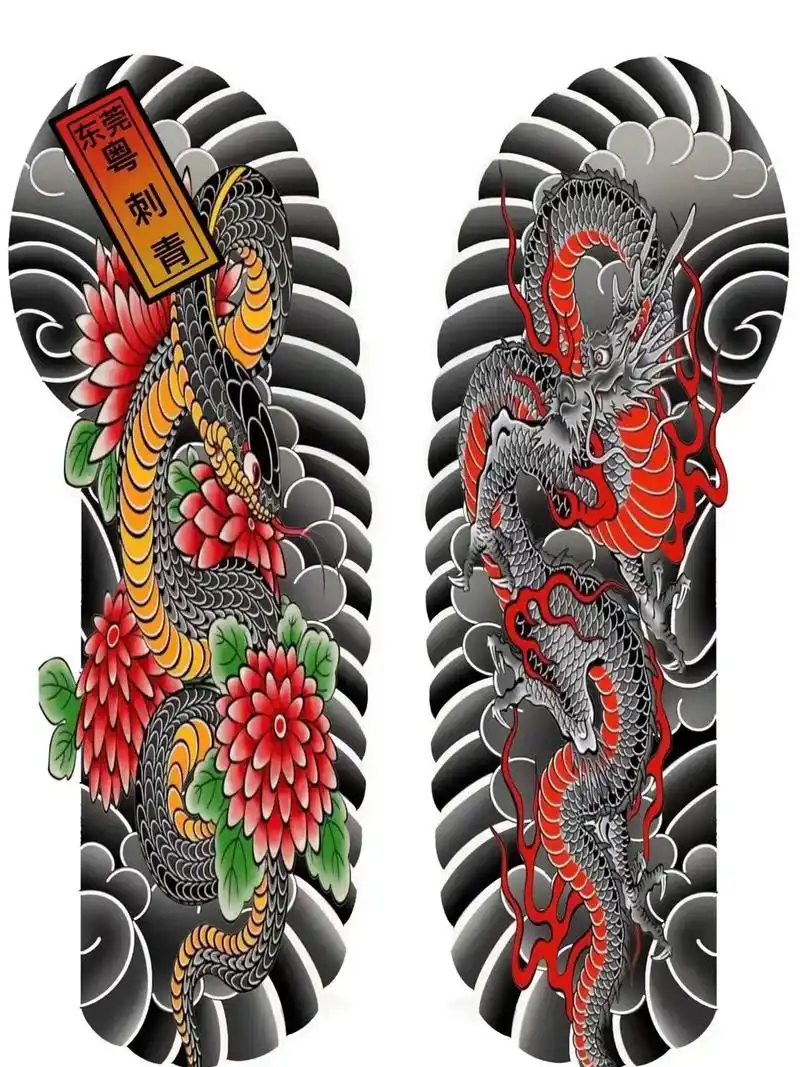 《日式老传统-开衫》#纹身手稿 #tattoo #纹身图案手 - 抖音