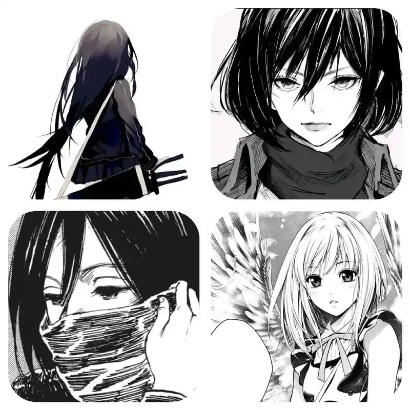 黑白 #动漫女头 - 抖音