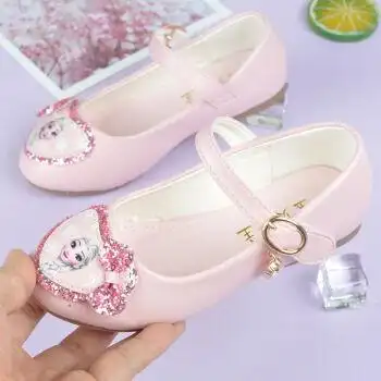 燕珺艾莎公主鞋女童单鞋春秋季艾莎爱莎公主鞋小女孩宝宝豆豆鞋儿童