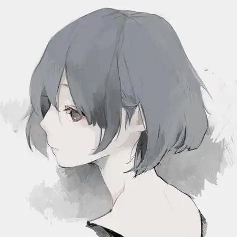 动漫女生头像侧脸简约手绘