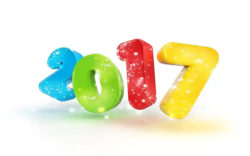 新年快乐2017年,五颜六色的数字