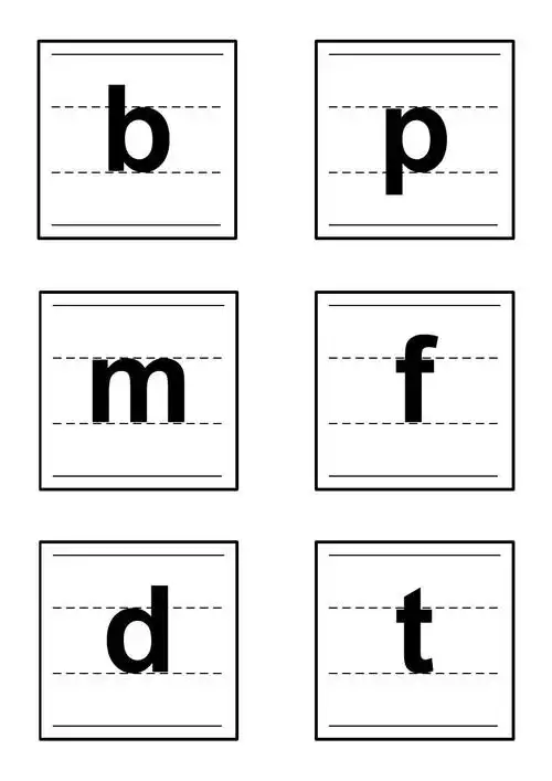 汉语拼音的书写格式(四线三格)