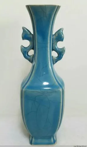 刘进武:五代柴窑柴字款天蓝釉倭角四方瓶微观痕迹鉴定凭证(wj)