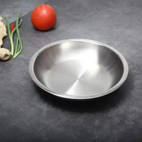 不锈钢304饺子盘菜平盘圆盘盘餐盘餐蒸碟子平底盘子盘盘家用沙拉